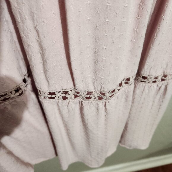 Simplee Dress Womens Medium Light Pink Maxi Dress Ruffle Sleeves & Lace Fairy - Picture 8 of 13